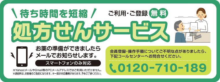 処方せんお知らせサービス